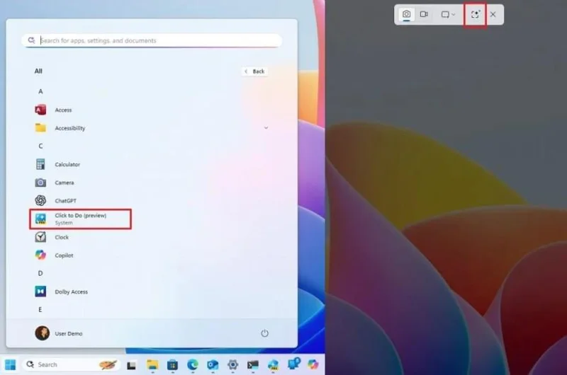 Kaip naudoti „Spustelėkite ir atlikite“ norint atlikti dirbtinio intelekto veiksmus su tekstu ir vaizdais sistemoje „Windows 11“
