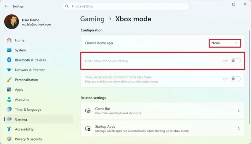 Xbox-tilan ottaminen käyttöön PC:llä Windows 11:ssä Xbox-tilan ottaminen käyttöön PC:llä Windows 11:ssä