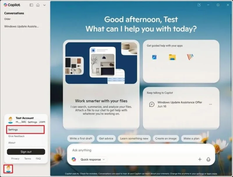 Kaip ieškoti vietiniuose failuose naudojant „Copilot“ programą sistemoje „Windows 11“