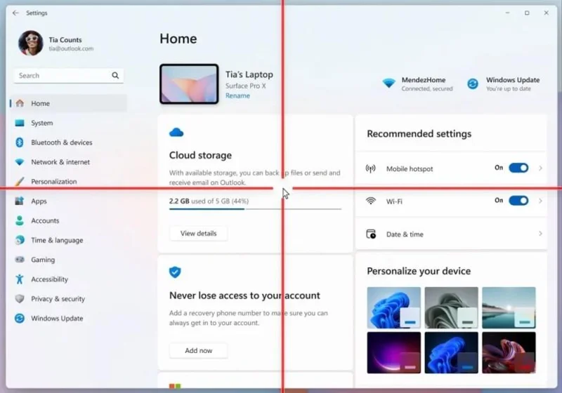 26300.8085 (KB5079483) versija, skirta „Windows 11 26H2“, prideda žymeklio indikatoriaus funkciją (Dev)