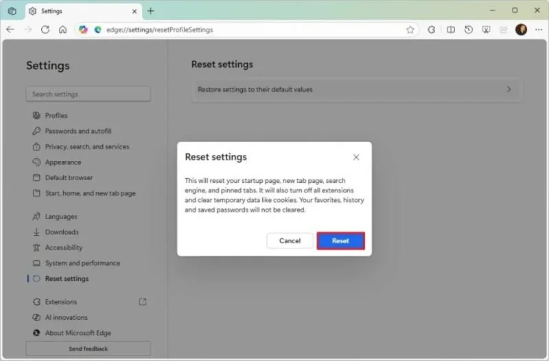 Як скинути налаштування до значень за замовчуванням у Microsoft Edge