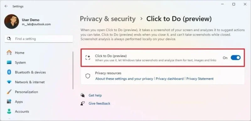 Kaip naudoti „Spustelėkite ir atlikite“ norint atlikti dirbtinio intelekto veiksmus su tekstu ir vaizdais sistemoje „Windows 11“