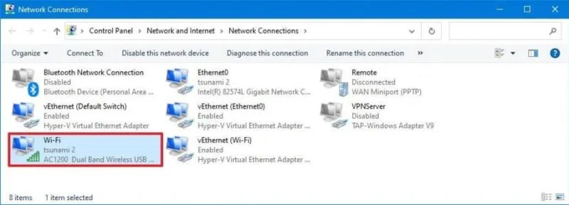 Kaip greitai rasti „Wi-Fi“ slaptažodį sistemoje „Windows 10“
