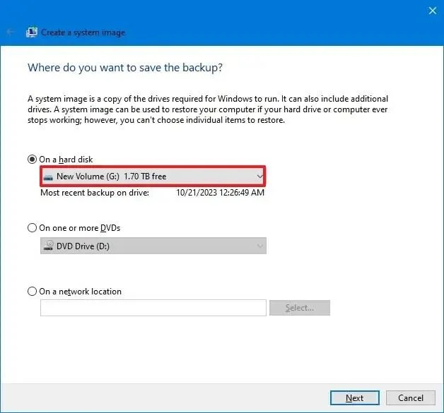 Kaip sukurti pilną atsarginę kopiją sistemoje „Windows 10“