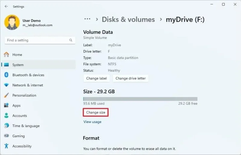 Kaip pakeisti skaidinio dydį sistemoje „Windows 11“