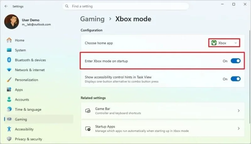 Xbox-tilan ottaminen käyttöön PC:llä Windows 11:ssä Xbox-tilan ottaminen käyttöön PC:llä Windows 11:ssä