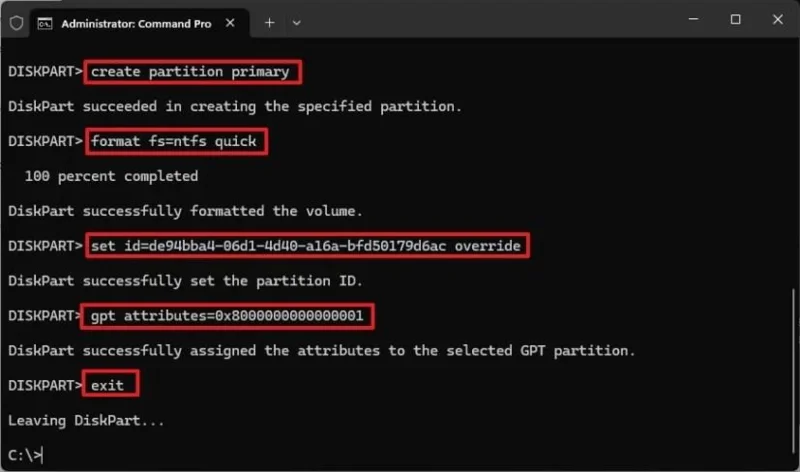 Kaip atkurti atkūrimo skaidinį, skirtą „WinRE“ sistemoje „Windows 11“