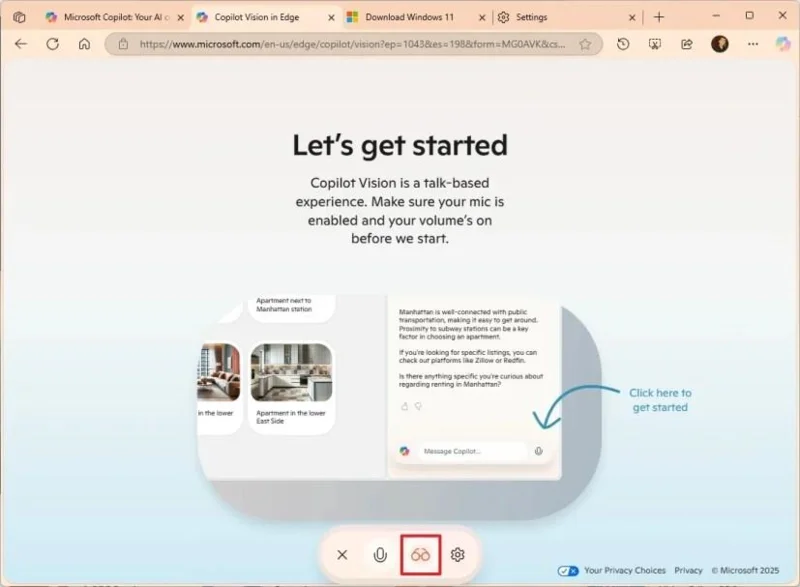 Kaip gauti dirbtinio intelekto pagalbą sistemoje „Windows 11“ naudojant „Copilot Vision“