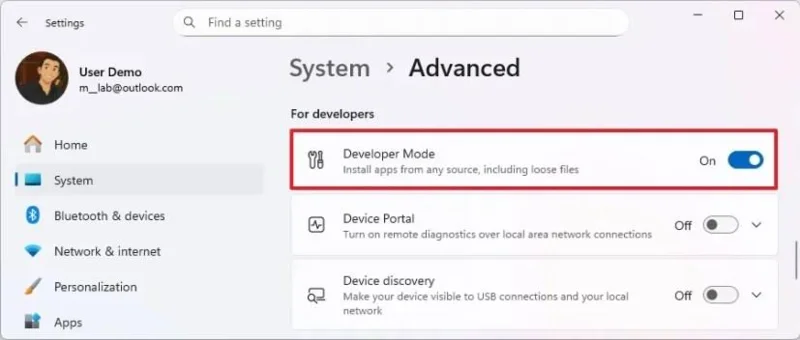Ako povoliť režim pre vývojárov v systéme Windows 11