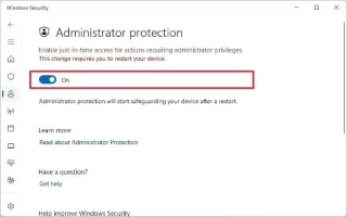 Kaip įjungti administratoriaus apsaugą sistemoje „Windows 11“