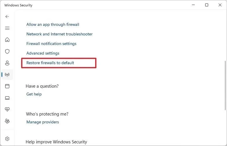 A Defender tűzfal beállításainak visszaállítása Windows 11 rendszeren A Defender tűzfal beállításainak visszaállítása Windows 11 rendszeren