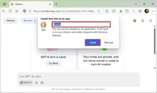 Як встановити Duck.ai (DuckDuckGo) як додаток на Windows 11, 10