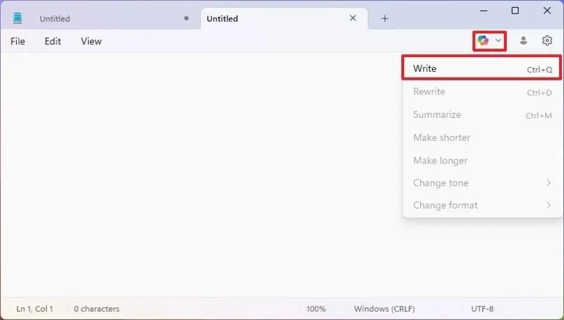 Kaip generuoti tekstą su dirbtiniu intelektu naudojant „Write for Notepad“ sistemoje „Windows 11“
