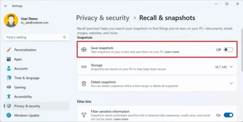 „Windows“ priminimas: viskas, ką reikia žinoti apie dirbtinio intelekto atminties funkciją