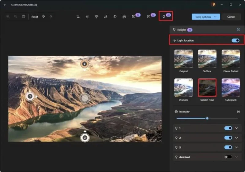 Що таке програма «Пересвітлення на фотографіях» і як її використовувати у Windows 11? Пояснення інструменту для роботи зі штучним інтелектом у зображенні.