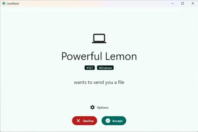 Kaip naudoti „LocalSend“ sistemoje „Windows 11“ failams perkelti tinkle