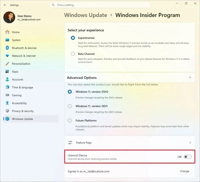 Windows 11 Insider programma mainās: jauni kanāli, funkciju karodziņi un reģistrācijas atjauninājumi