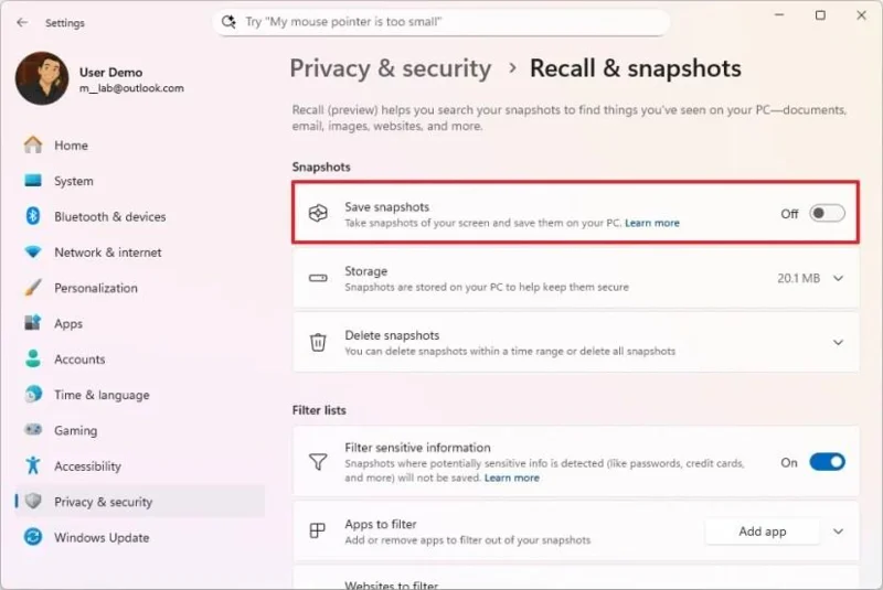 4 greiti būdai, kaip visam laikui išjungti „Windows Recall“ sistemoje „Windows 11“