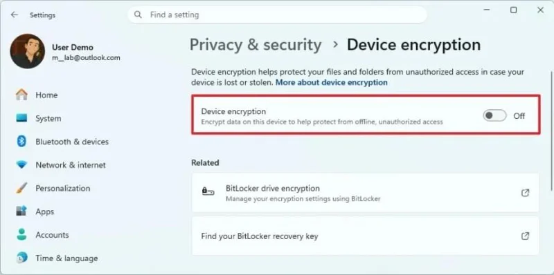 Kaip sustabdyti automatinį „BitLocker“ įrenginių šifravimą diegiant „Windows 11“