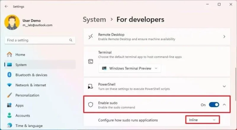 Kaip įjungti „Sudo“ sistemoje „Windows 11“