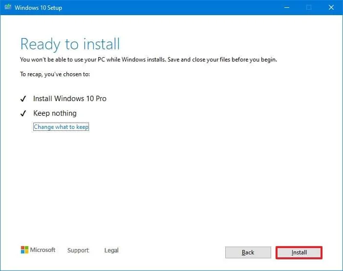 Atlikite švarų „Windows 10“ (2026) diegimą