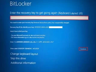 Hogyan javítsuk ki a BitLocker helyreállítási képernyőjét a Windows 11 rendszerindítása során?