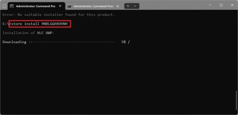Windows 11 har en ny Store CLI (store) kommandolinjeversjon av Microsoft Store