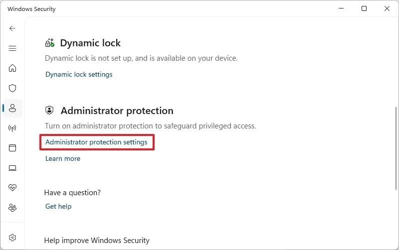 Kaip įjungti administratoriaus apsaugą sistemoje „Windows 11“