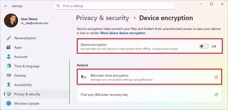 Як видалити ключ відновлення BitLocker з облікового запису Microsoft у Windows 11