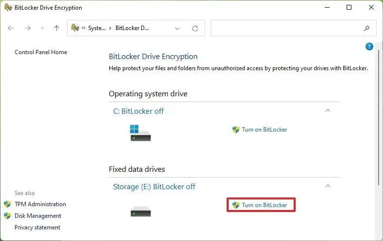 Kaip įjungti „BitLocker“ sistemoje „Windows 11“