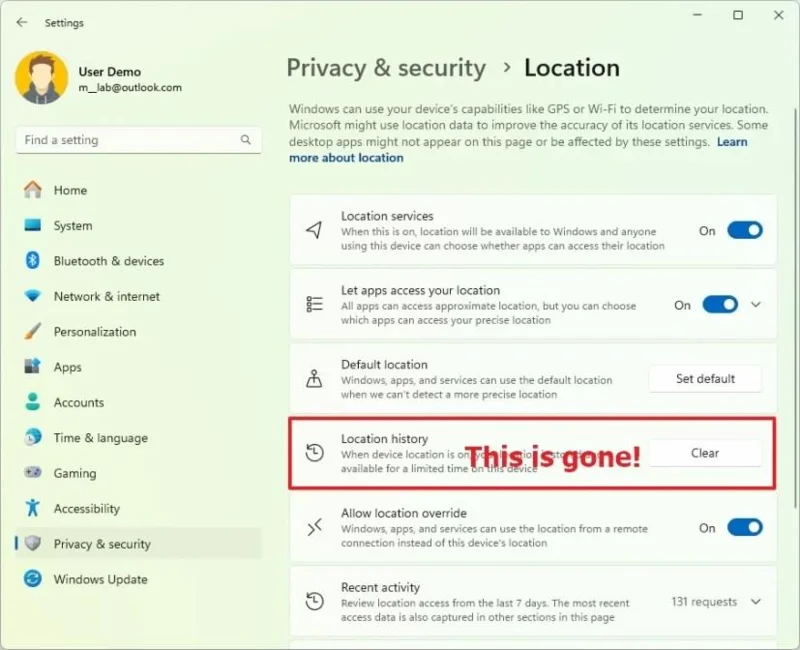 A Windows 11 27813-as buildje eltávolítja a helymeghatározási funkciót a Canary Channelből A Windows 11 27813-as buildje eltávolítja a helymeghatározási funkciót a Canary Channelből