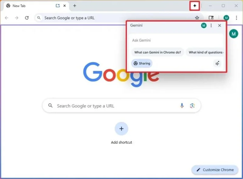Google Gemini -tekoäly saapuu Chromeen ja valtaa Windows 11:n työpöydän