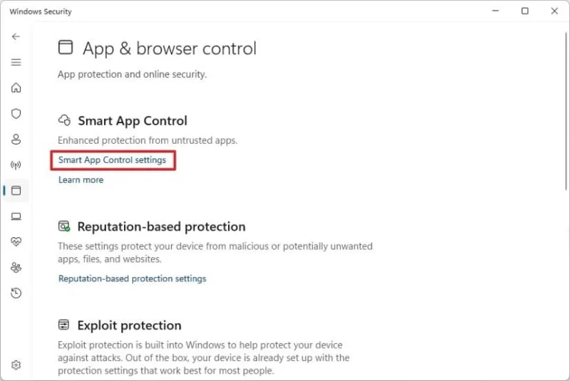 Kaip įjungti išmaniųjų programų valdymo apsaugą sistemoje „Windows 11“