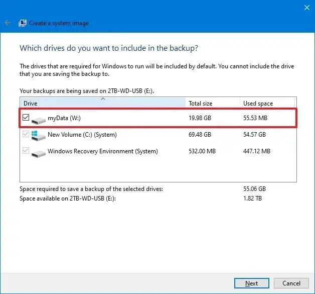 Kaip sukurti pilną atsarginę kopiją sistemoje „Windows 10“