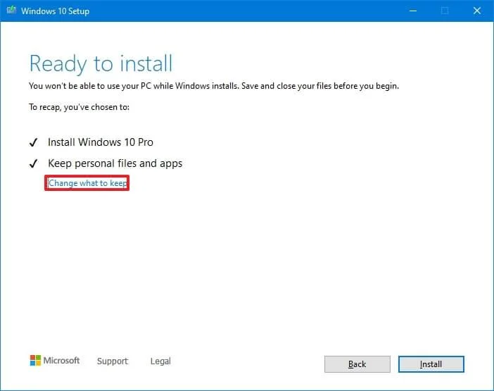 Atlikite švarų „Windows 10“ (2026) diegimą